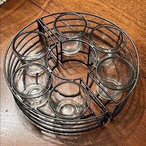 Crate & Barrel metal votive candle holder